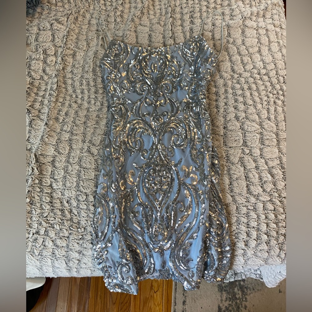 blue and silver dress from windsor